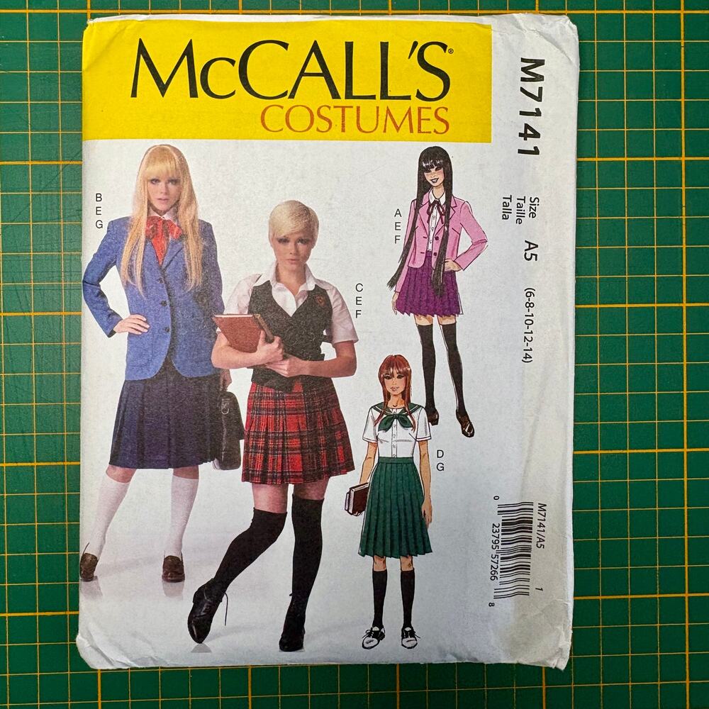 McCalls Pattern 7141 Costume School Girl Size 6-14 New FF Uncut